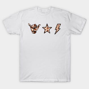 butterfly shaka hand, star & lightning sticker pack T-Shirt